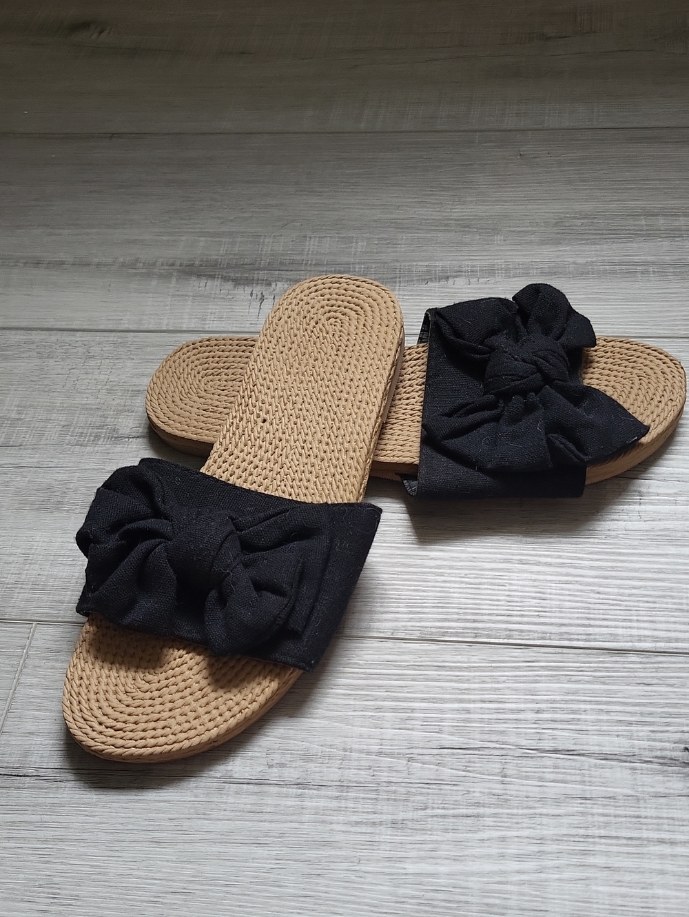 3 For $12 Women's Black Bow Slide Sandals